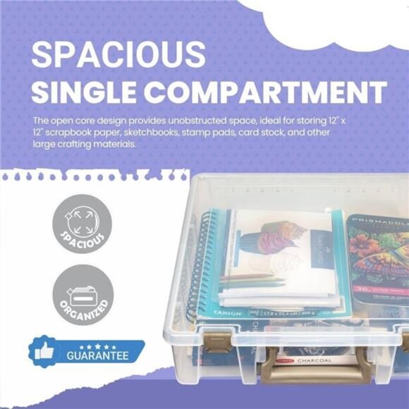 Super Satchel 1 Compartment Box Clear Craft Organizer Storage Case - Picture 6 of 7